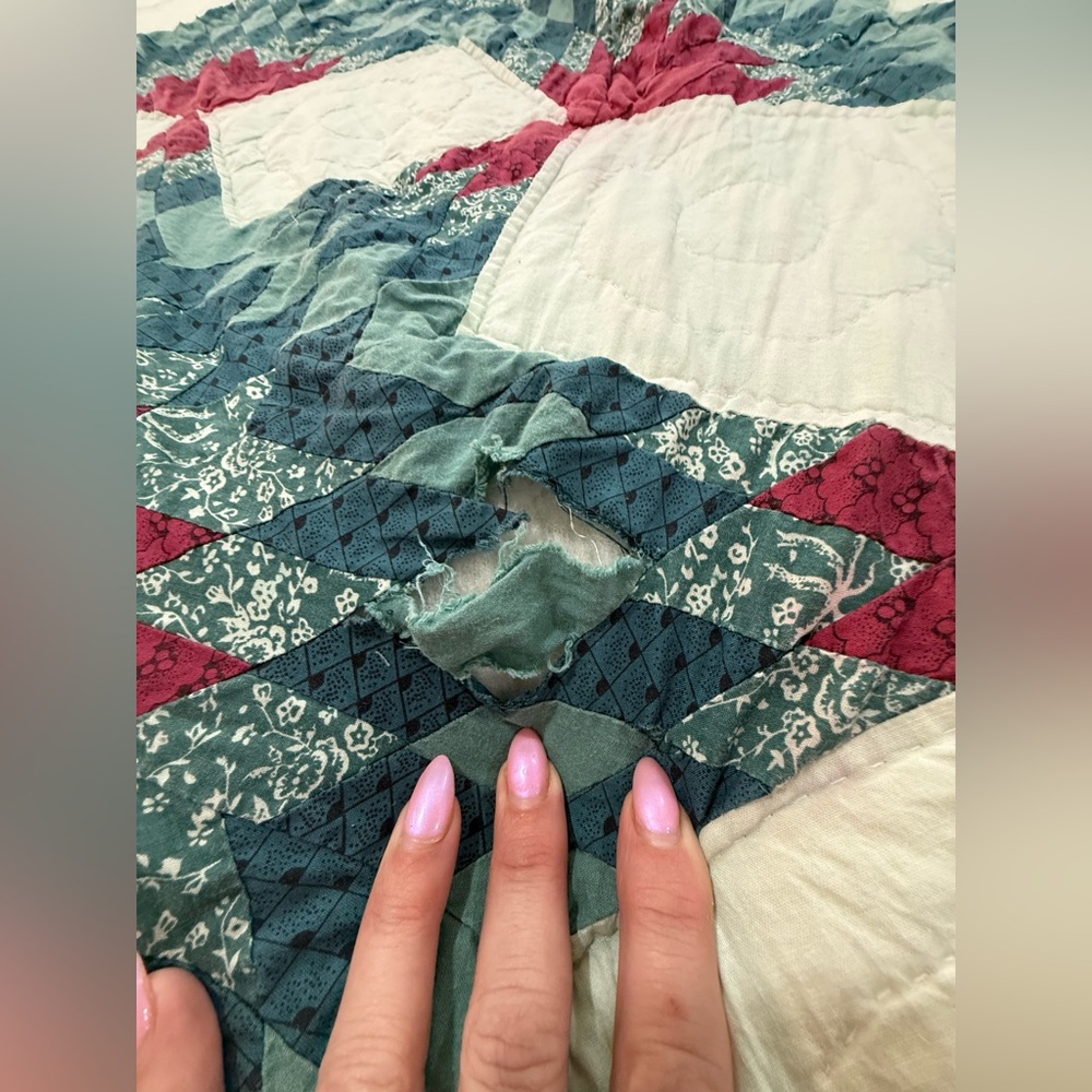Vintage Broken Star Quilt – Project / Repurpose Piece - Picture 11 of 16